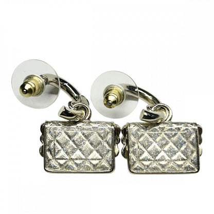 Chanel Earrings Women's Hoop Matelasse Accessories Swing Coco Back Motif Lame