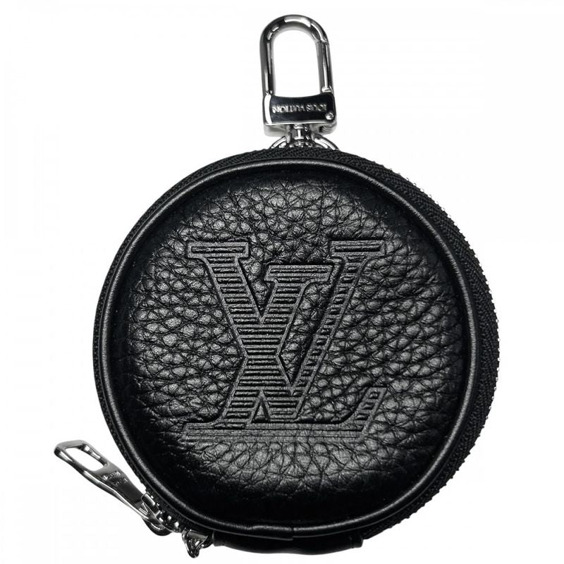 Louis Vuitton Coin Case Men's Taurillon Shadow Porte Cles Round Pouch Coin