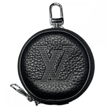 Louis Vuitton Coin Case Men's Taurillon Shadow Porte Cles Round Pouch Coin
