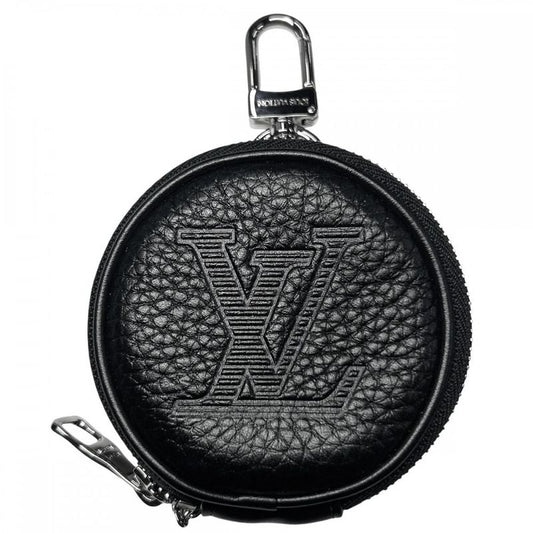 Louis Vuitton Coin Case Men's Taurillon Shadow Porte Cles Round Pouch Coin
