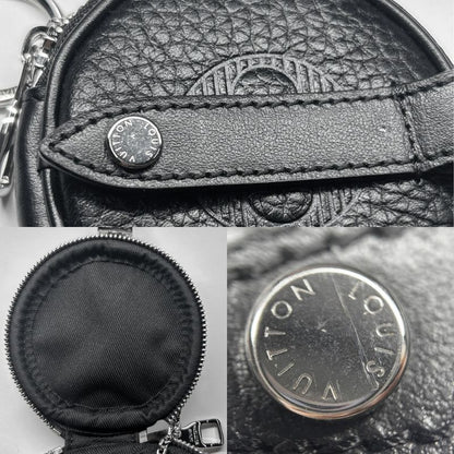 Louis Vuitton Coin Case Men's Taurillon Shadow Porte Cles Round Pouch Coin