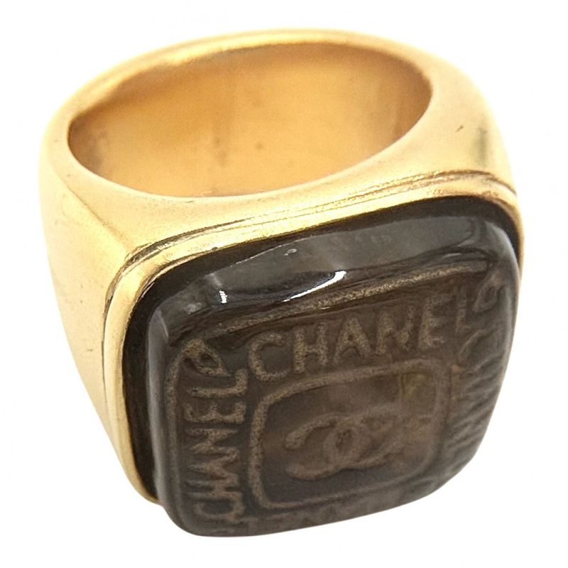 Chanel Ring Women's Ring Coco Mark Coco Accessory Chanel GP Color Stone Approx