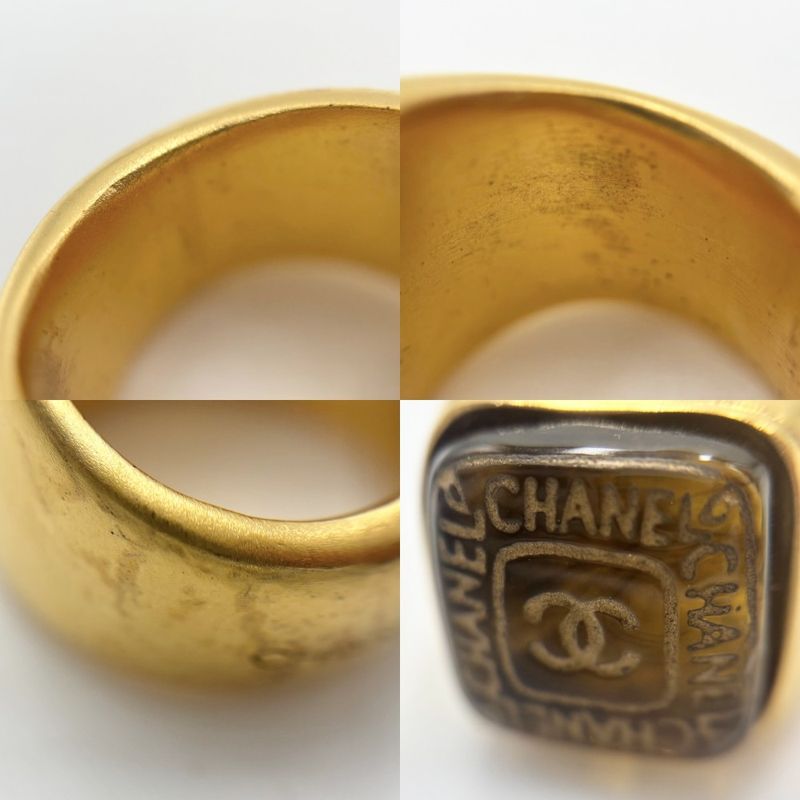 Chanel Ring Women's Ring Coco Mark Coco Accessory Chanel GP Color Stone Approx