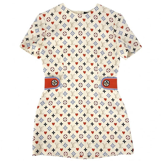 Louis Vuitton Dress Women's Game On Monogram Heart Total Short Sleeve Clothing