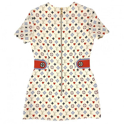 Louis Vuitton Dress Women's Game On Monogram Heart Total Short Sleeve Clothing