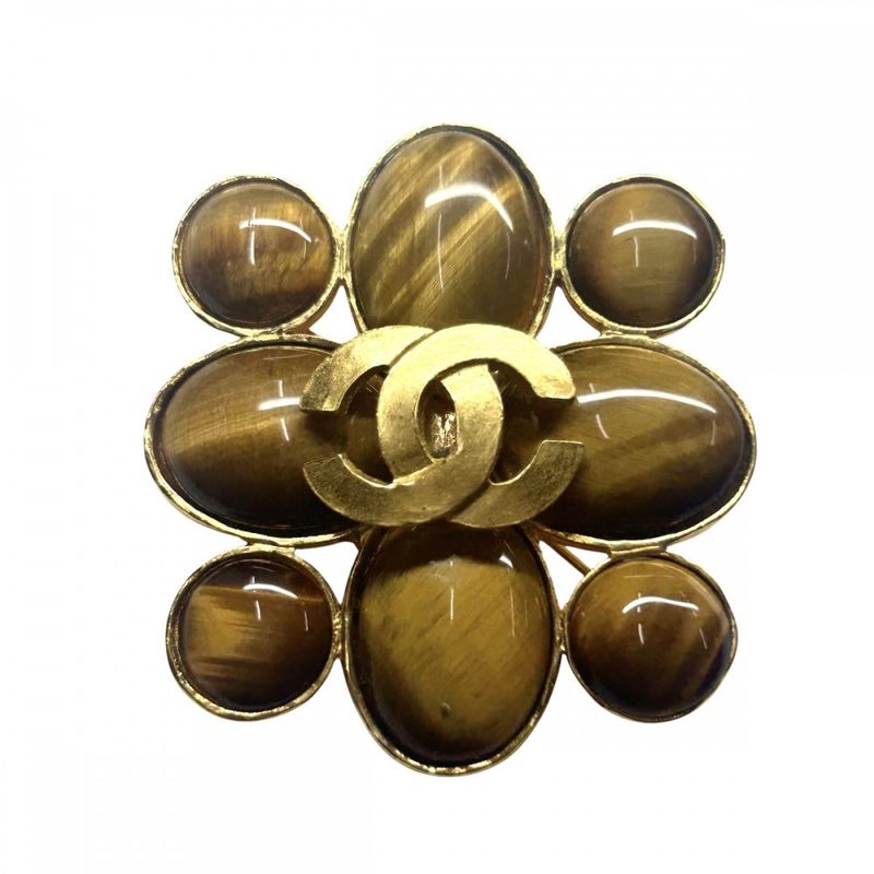 Chanel Brooch Ladies Coco Mark Coco Accessories Taiga Eye Vintage Chanel GP 95A