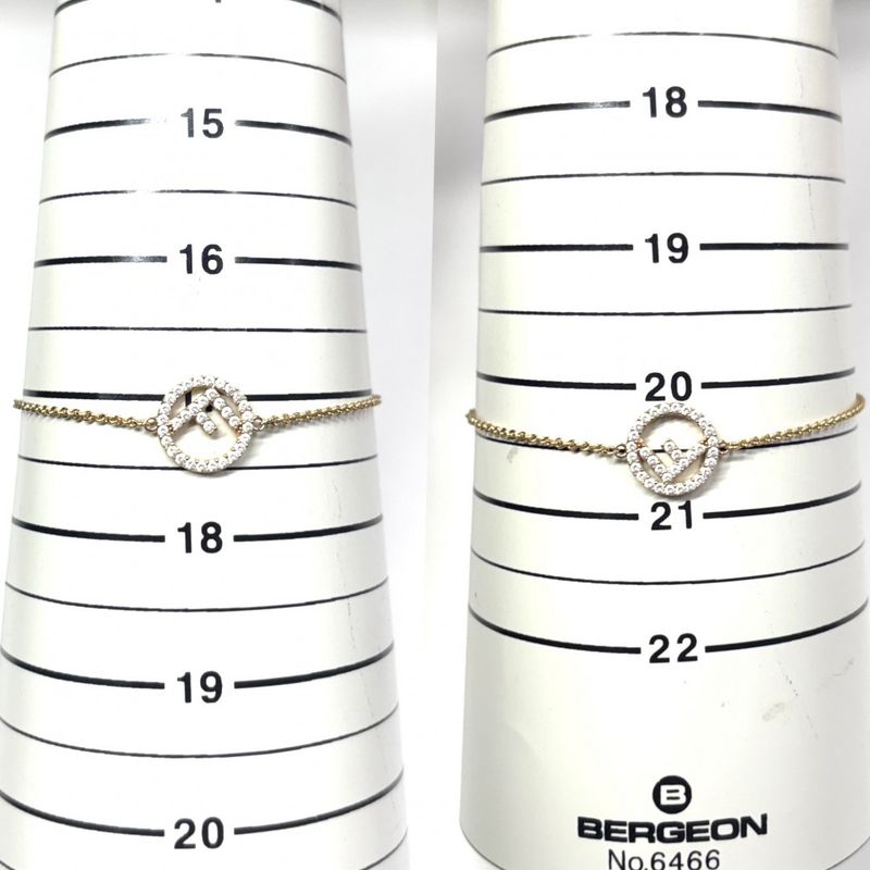 Fendi Bracelet Womens Fs Accessories With Adjuster Brass Zirconia
