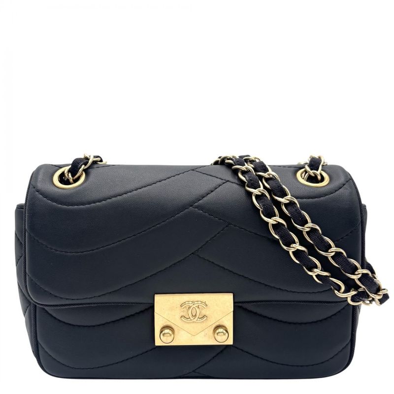 Chanel 2WAY Ladies Double Chain Wave Stitching Shoulder Bag Handbag Shoulder