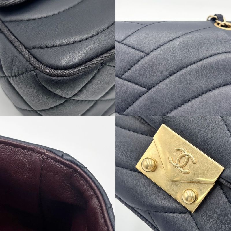 Chanel 2WAY Ladies Double Chain Wave Stitching Shoulder Bag Handbag Shoulder