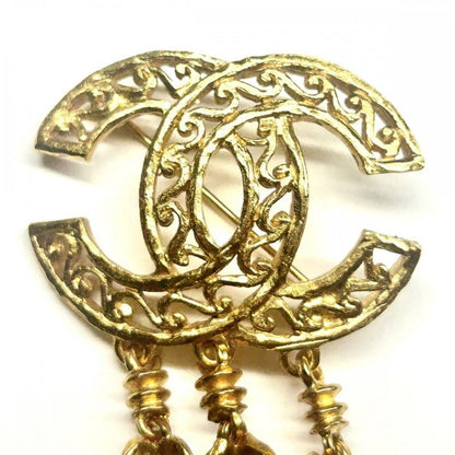 Chanel Brooch Ladies Coco Mark Swing Vintage Accessories Coco Chanel GP 95A