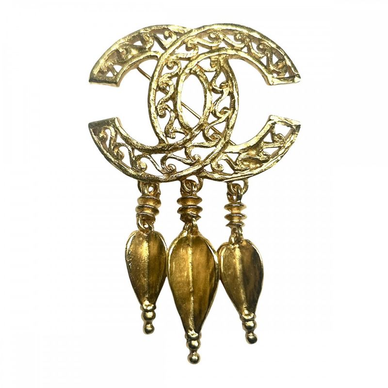 Chanel Brooch Ladies Coco Mark Swing Vintage Accessories Coco Chanel GP 95A
