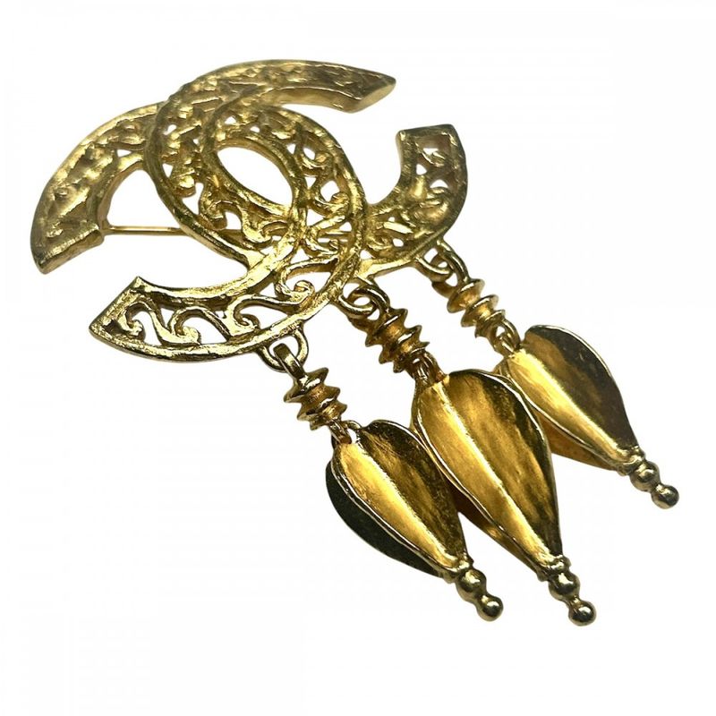 Chanel Brooch Ladies Coco Mark Swing Vintage Accessories Coco Chanel GP 95A