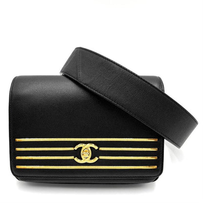 Chanel Waist Bag Women Body Bag Small Turnlock Coco Mark Bag Chanel Caviar Skin