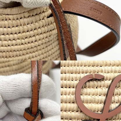 Loewe Shoulder Bag Women's Anagram Beehive Bamboo Bag Basket Shoulder Beige Bag