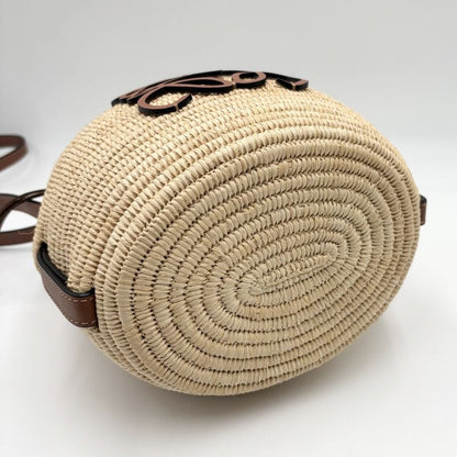Loewe Shoulder Bag Women's Anagram Beehive Bamboo Bag Basket Shoulder Beige Bag