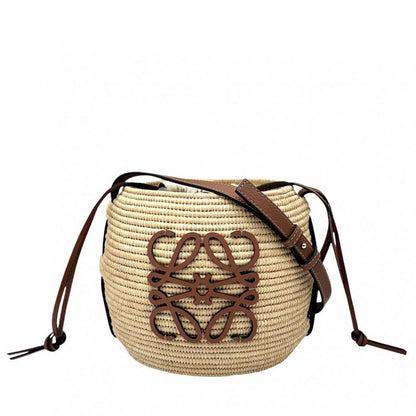 Loewe Shoulder Bag Women's Anagram Beehive Bamboo Bag Basket Shoulder Beige Bag