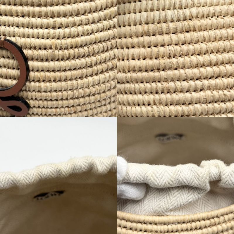 Loewe Shoulder Bag Women's Anagram Beehive Bamboo Bag Basket Shoulder Beige Bag