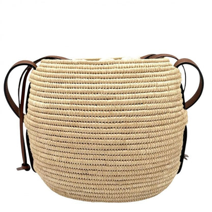 Loewe Shoulder Bag Women's Anagram Beehive Bamboo Bag Basket Shoulder Beige Bag