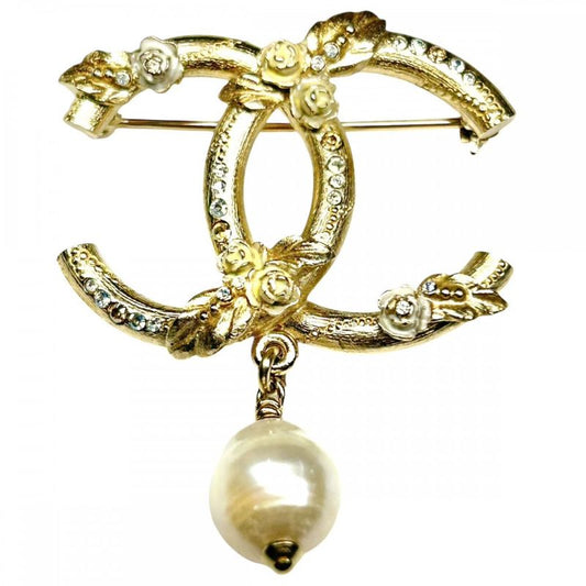 Chanel Brooch Ladies Coco Mark Coco Accessories Flower Chanel GP Rhinestone