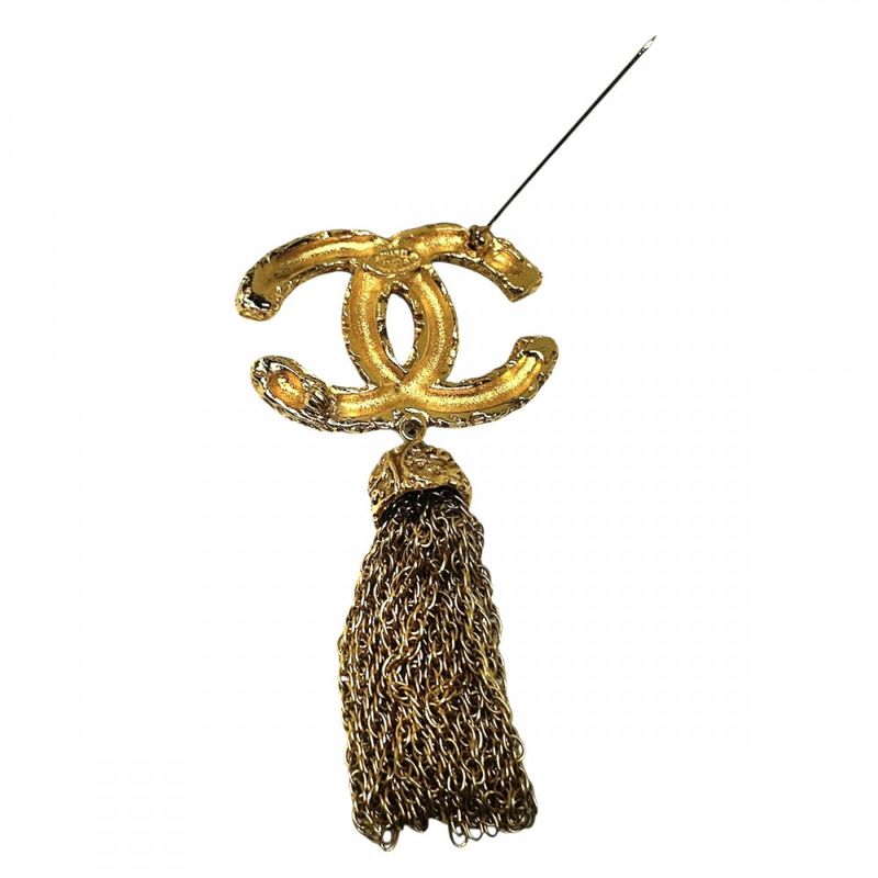 Chanel Brooch Ladies Magma Coco Mark Coco Accessories Fringe Lava Vintage