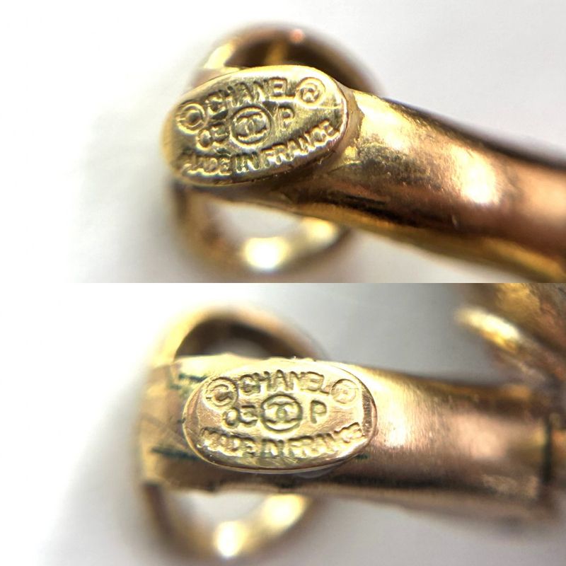Chanel Single Earring Coco Mark Swing Accessory Vintage GP Rhinestone