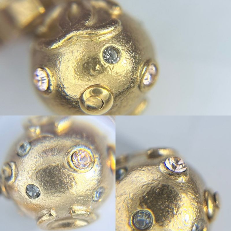 Chanel Single Earring Coco Mark Swing Accessory Vintage GP Rhinestone