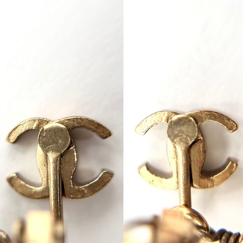 Chanel Single Earring Coco Mark Swing Accessory Vintage GP Rhinestone