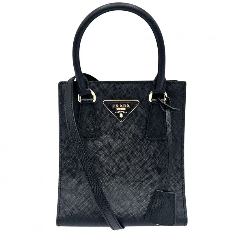Prada 2WAY Ladies Triangle Logo Mini Tote Handbag Shoulder Bag Shoulder