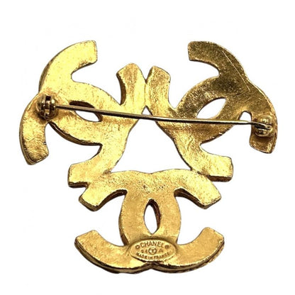 Chanel Brooch Ladies Coco Mark Triple Coco Accessory Chanel GP 04A Gold Approx