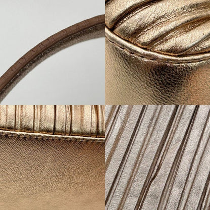 Bulgari Tote Bag Women's Pleated Handbag Motene Bvlgari Leather Gold Hardware