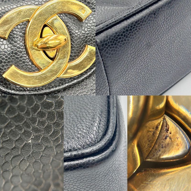 Chanel Shoulder Bag Women's Mademoiselle Coco Mark Double Chain Chanel Caviar