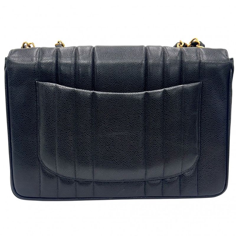 Chanel Shoulder Bag Women's Mademoiselle Coco Mark Double Chain Chanel Caviar