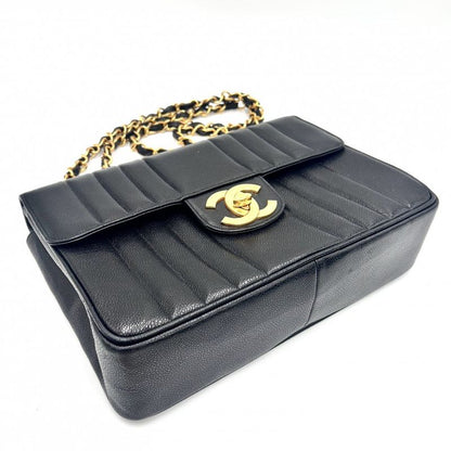 Chanel Shoulder Bag Women's Mademoiselle Coco Mark Double Chain Chanel Caviar