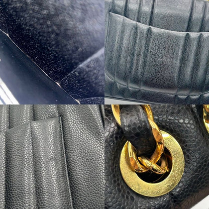 Chanel Shoulder Bag Women's Mademoiselle Coco Mark Double Chain Chanel Caviar