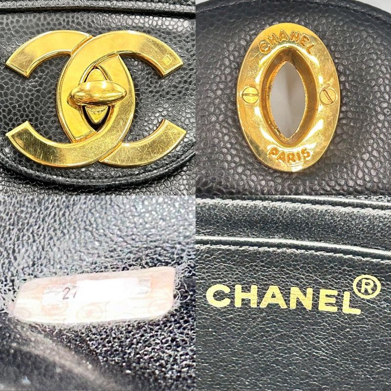 Chanel Shoulder Bag Women's Mademoiselle Coco Mark Double Chain Chanel Caviar