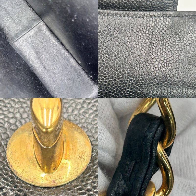 Chanel Shoulder Bag Women's Mademoiselle Coco Mark Double Chain Chanel Caviar