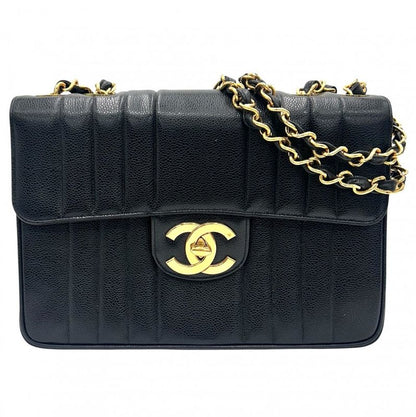 Chanel Shoulder Bag Women's Mademoiselle Coco Mark Double Chain Chanel Caviar
