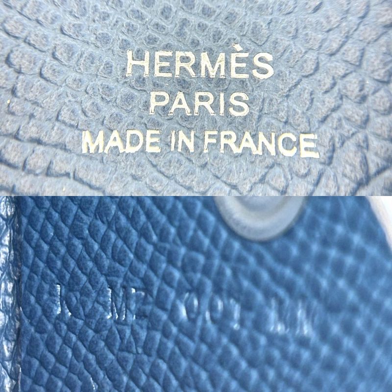 Hermes Card Case Men's Calvi Coin Case Coin Purse Small Item Hermes K Engraved