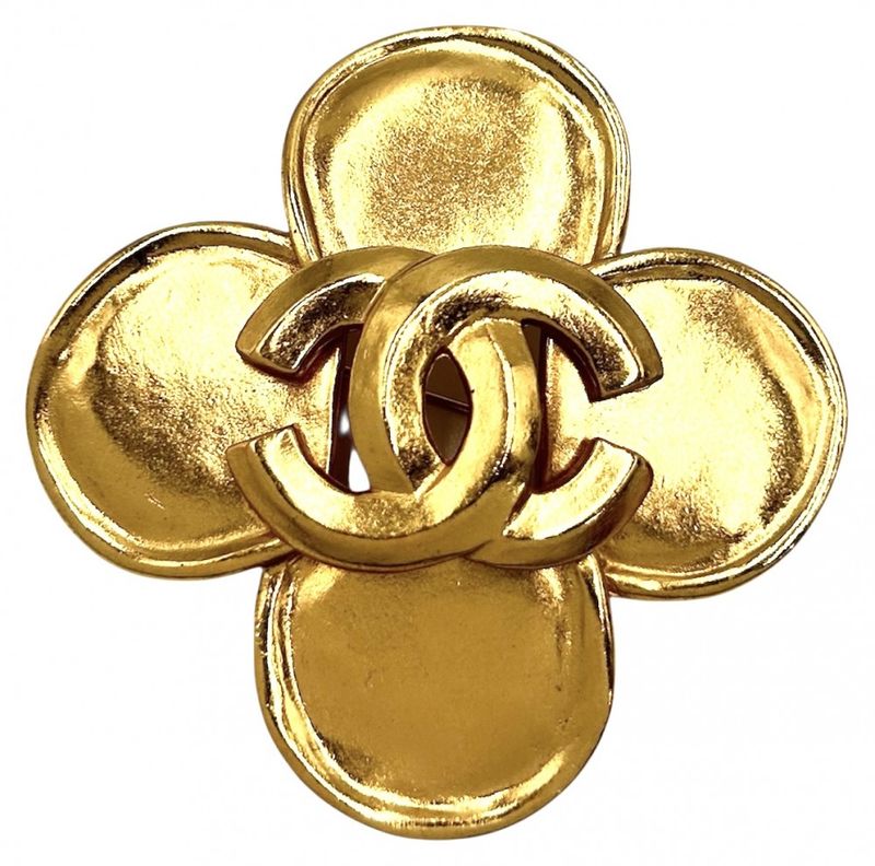 Chanel Brooch Ladies Coco Mark Accessories Vintage Chanel GP 96P Gold Approx