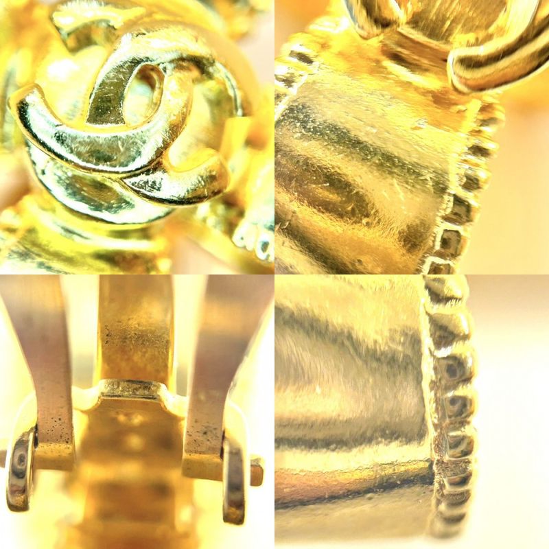 Chanel Earrings Ladies Coco Mark Cross Motif Ribbon Vintage Accessories Chanel