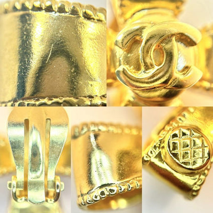 Chanel Earrings Ladies Coco Mark Cross Motif Ribbon Vintage Accessories Chanel
