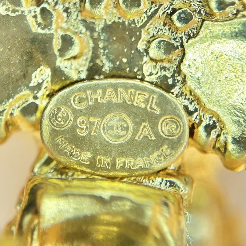 Chanel Earrings Ladies Coco Mark Cross Motif Ribbon Vintage Accessories Chanel