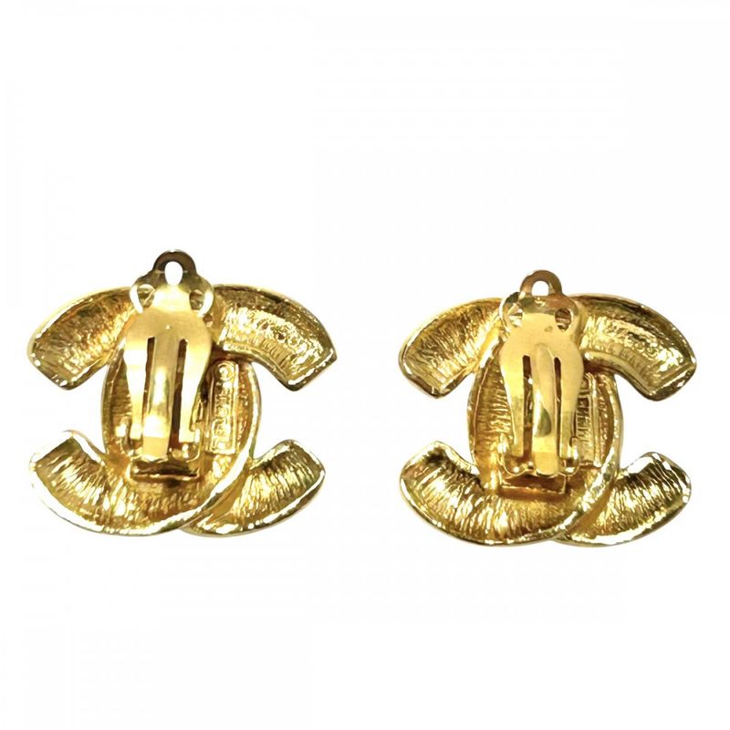 Chanel Earrings Ladies Coco Mark Matelasse Vintage Accessories Chanel GP Gold