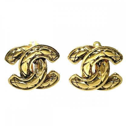 Chanel Earrings Ladies Coco Mark Matelasse Vintage Accessories Chanel GP Gold