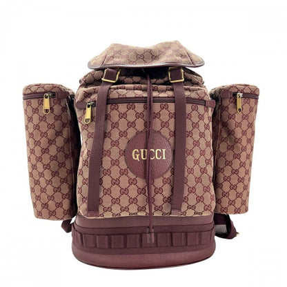 Gucci Backpack Men's Backpack GG Canvas Gucci 562911 Bordeaux Gold Hardware