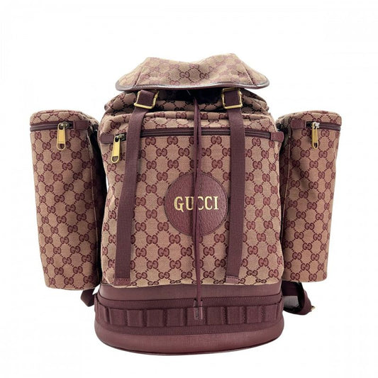 Gucci Backpack Men's Backpack GG Canvas Gucci 562911 Bordeaux Gold Hardware