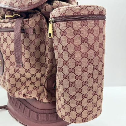 Gucci Backpack Men's Backpack GG Canvas Gucci 562911 Bordeaux Gold Hardware