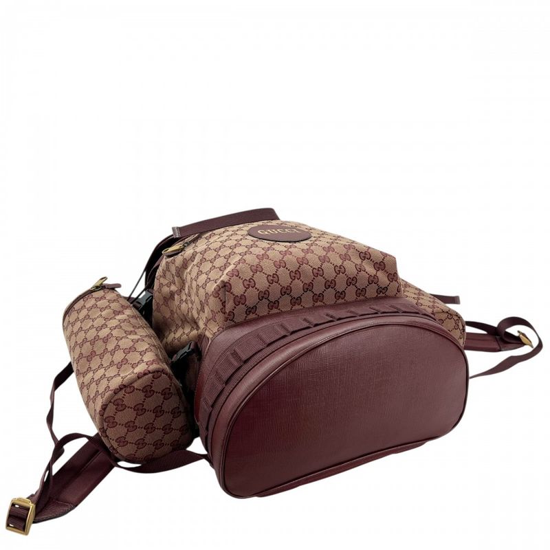 Gucci Backpack Men's Backpack GG Canvas Gucci 562911 Bordeaux Gold Hardware