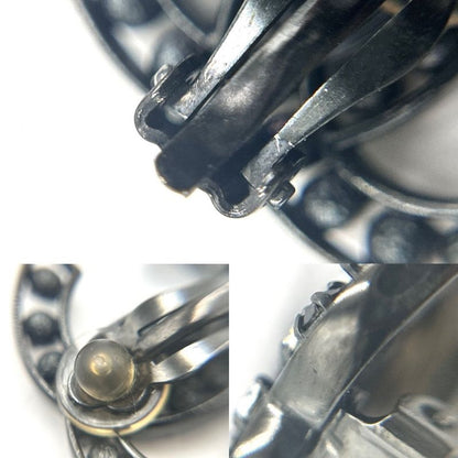 Chanel Earring Women's Coco Mark Accessories Chanel Rhinestone B14B Black Black