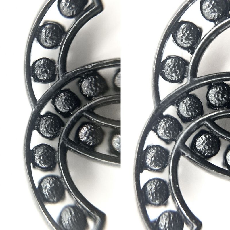 Chanel Earring Women's Coco Mark Accessories Chanel Rhinestone B14B Black Black